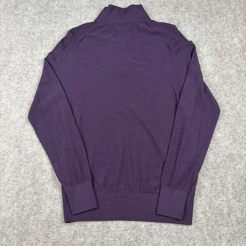 Brooks Brothers Sweater Mens M Purple Brookstech Merino Wool Quarter Zip Golf - Picture 9 of 10